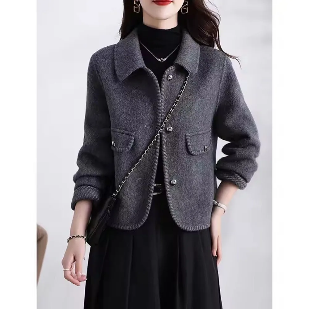 

2026 Autumn Winter New High-Quality Coat Ladies Xiaoxiangfeng Woolen Jacket Woman Temperament Outerwear Short Suit Outcoat Top