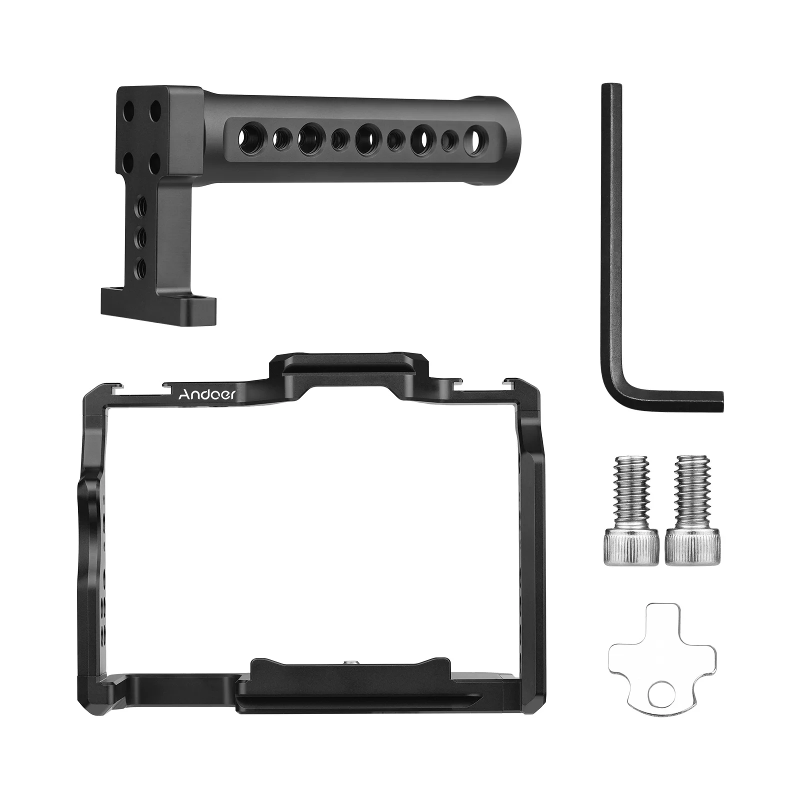 Andoer Sony dslr Camera Cage Top Handle Kit 1/4 Inch Threads Replacement for Sony A7IV/ A7III/ A7II/ A7R III/ A7R II/ A7S II