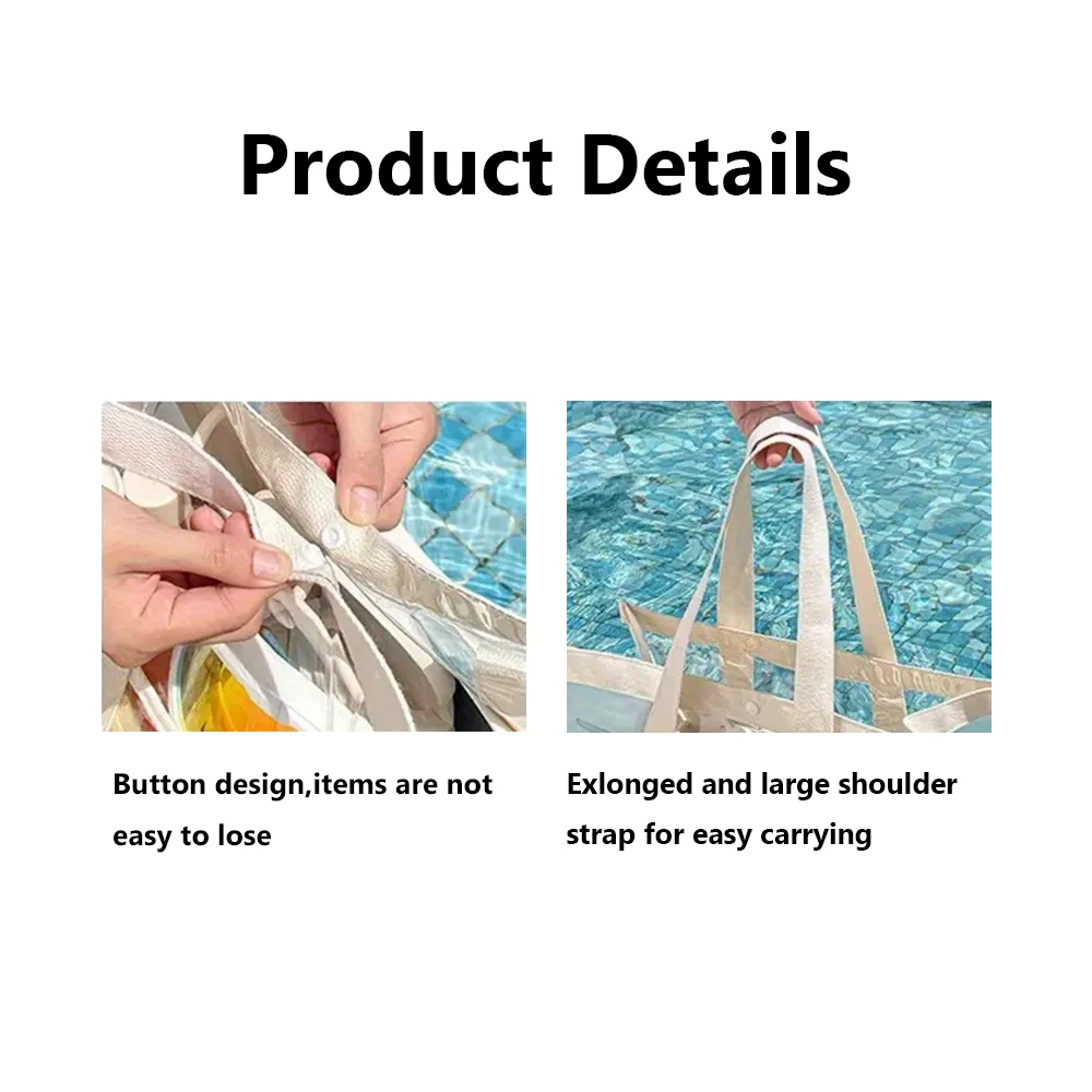 حقيبة حمل شفافة من مادة PVC للنساء والرجال - حقيبة تخزين مقاومة للماء ذات سعة كبيرة لصالة الألعاب الرياضية والسباحة والسفر #3