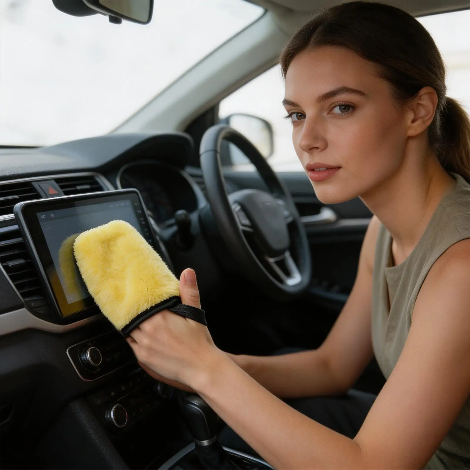 Microfiber Mitt for Cars Dual-Sided Reusable Detailing Cleaning Brush Microfiber Wash Mitts for Auto Automotive RV Boat view 3