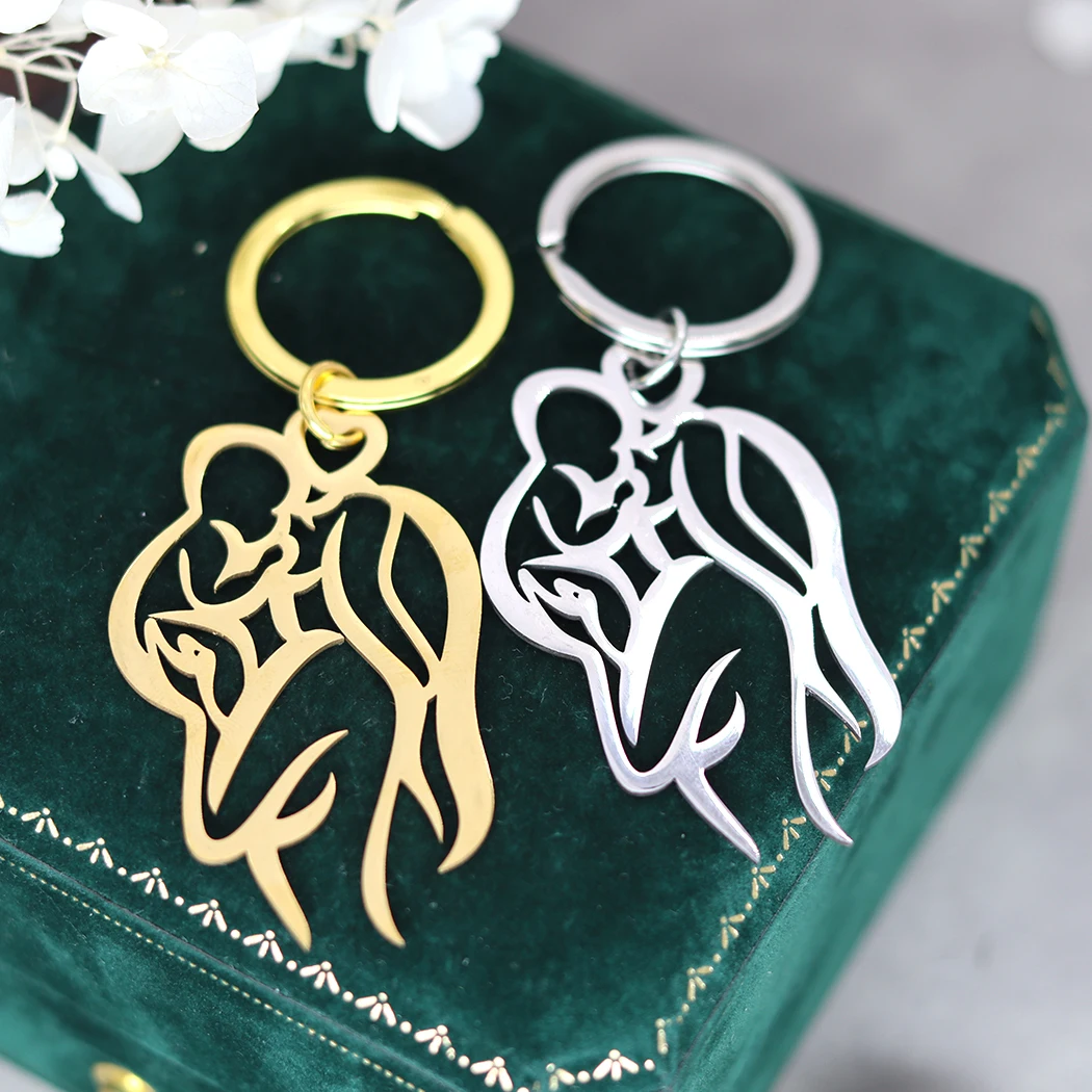 Chandler Mom and Baby Silhouette Pendant Mother and Baby Key Chain Mother Baby Jewelry Perfect Gift for Mom