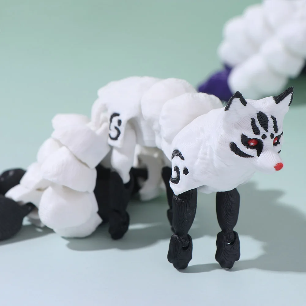 Joints Movable 3D Printed Animal Ornament 3D Printed Animal Shape 3D Printed Animal Model Five Tailed Cute
