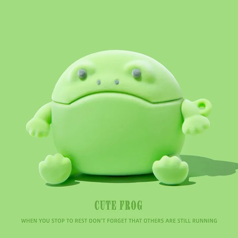 Frog Flocking Plush For Airpods 1 2 3 4 Pro Pro 2 Pro 3 Silicone Earphone Case Accessories Cover