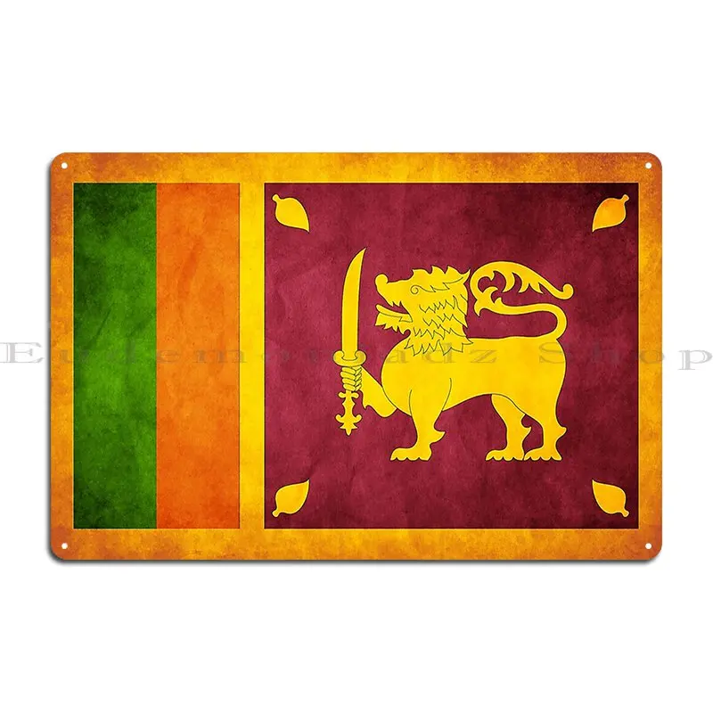 Sri Lanka Sri Lankan Flag National Flag Of Sri Lanka Metal Sign Garage Cinema Wall Plaque Party Personalized Tin Sign Poster