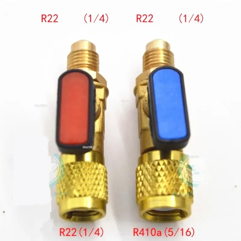 

Pair R22 R410a Refrigerator Air Conditioner Copper Metering Ball Valve Safety Filling Ball Valve Quick Adapter 1/4 Interface