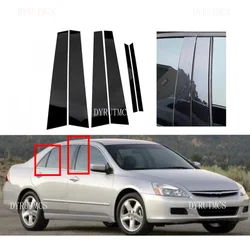 For Honda Accord CM4/5/6/7/8 2003 2004 2005 2006 2007 Silvery Carbon Glossy Black Pillar Posts Window Door Trim Cover Stickers