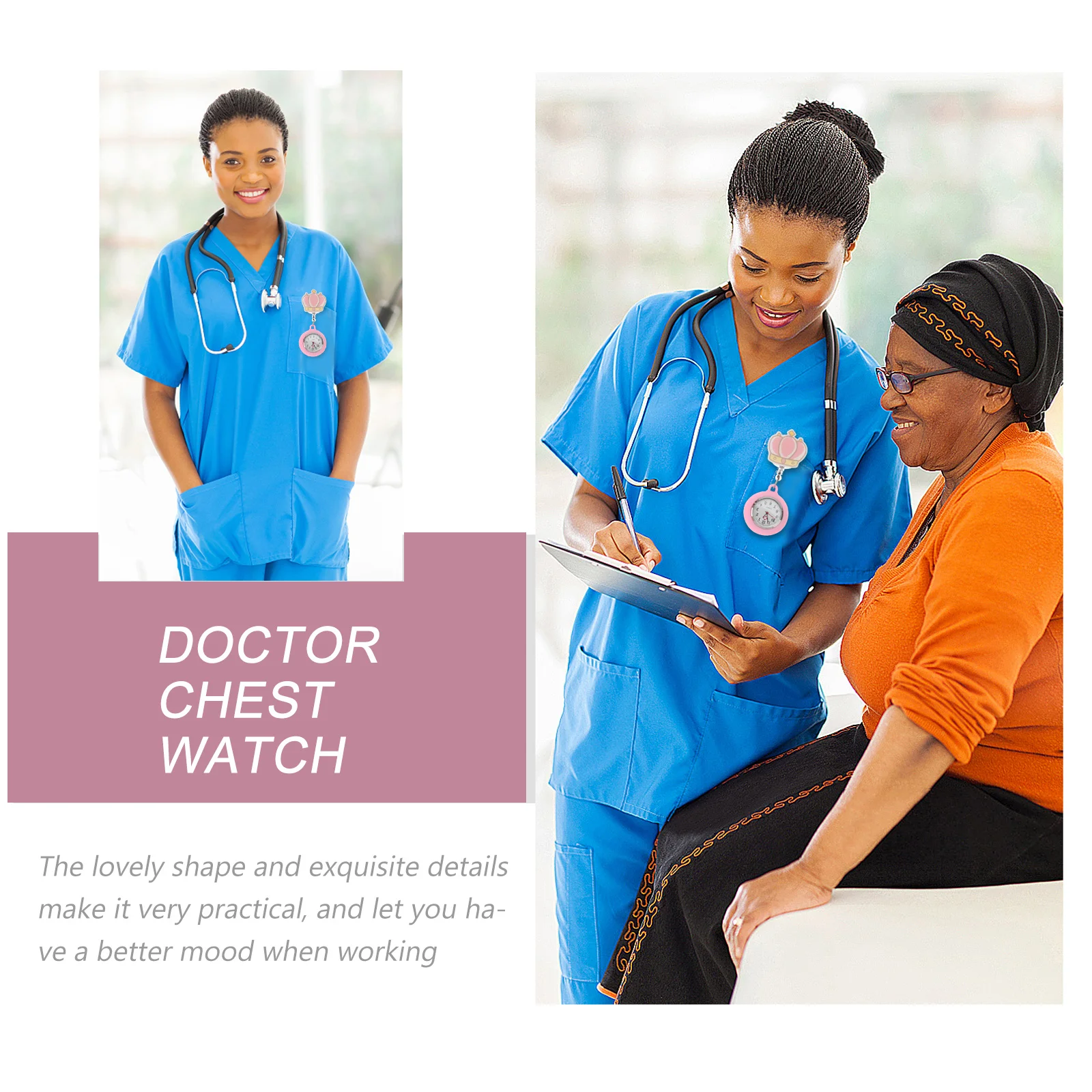 1 قطعة لمط سيليكون مضيئة ممرضة ساعة الجيب الساخن بالون تصميم الكرتون ساعة للممرضات الأطباء ساعة