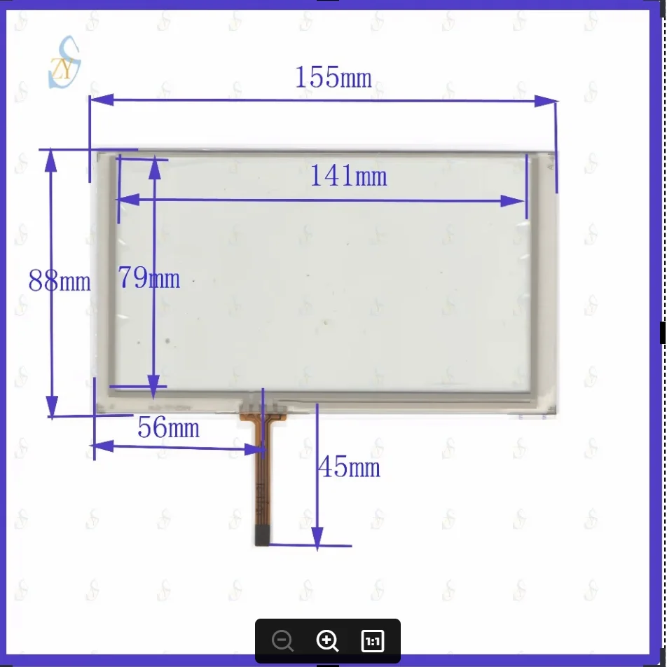 

ZhiYuSun 155mm*88mm HLD-TP-2544 6.2inch 4-wire resistive touch panel for Car DVD, 155*88 GPS Navigator screen glass