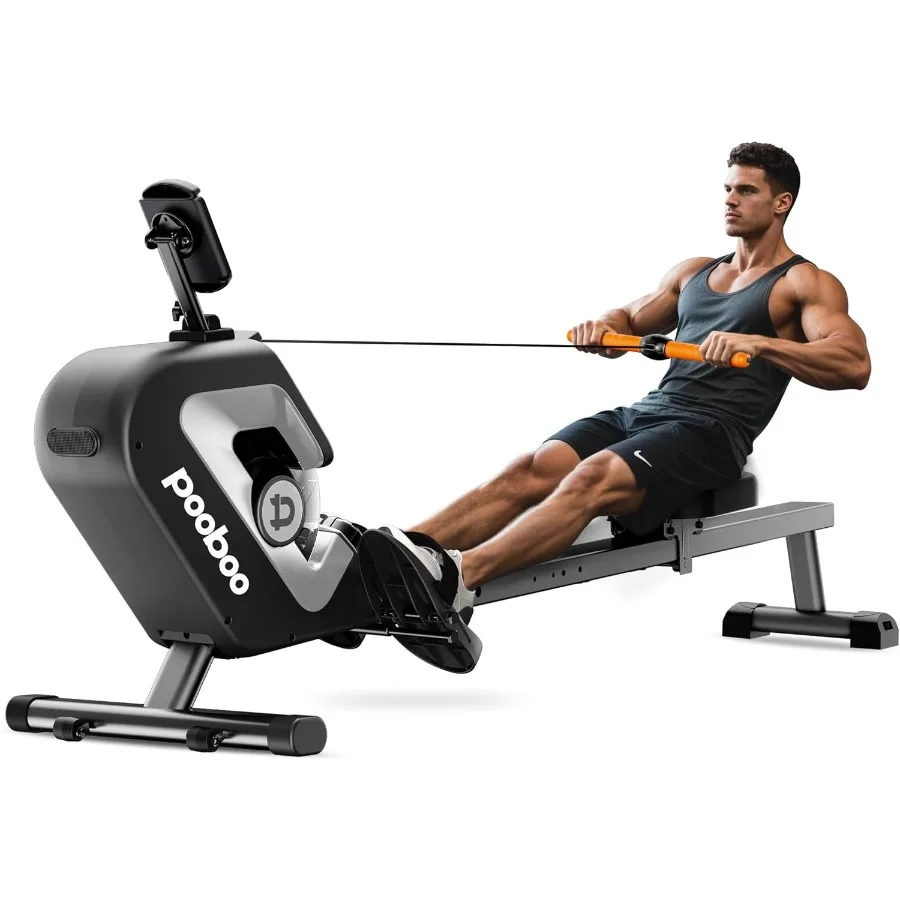 Máquina de remo magnética de alto rendimiento para fitness en el hogar con conectividad de aplicaciones y monitor LCD compatible con soporte para tableta ideal para
