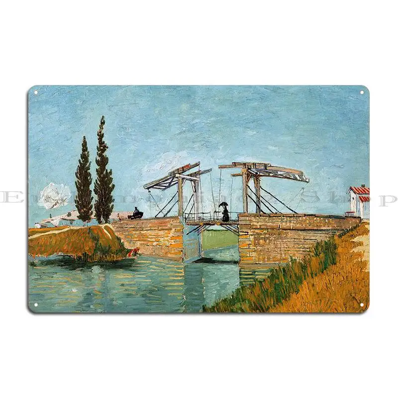 Langlois Bridge At Arles Metal Signs Club Party Cave Funny Printed Mural Tin Sign Poster