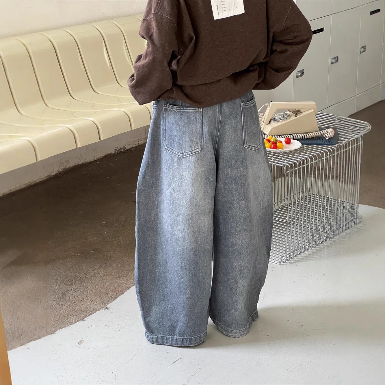 

Trousers 2025 Autumn New Children's Clothing Korean Style Boys and Girls Fashion Sand Scitar Jeans Casual Simple All Match