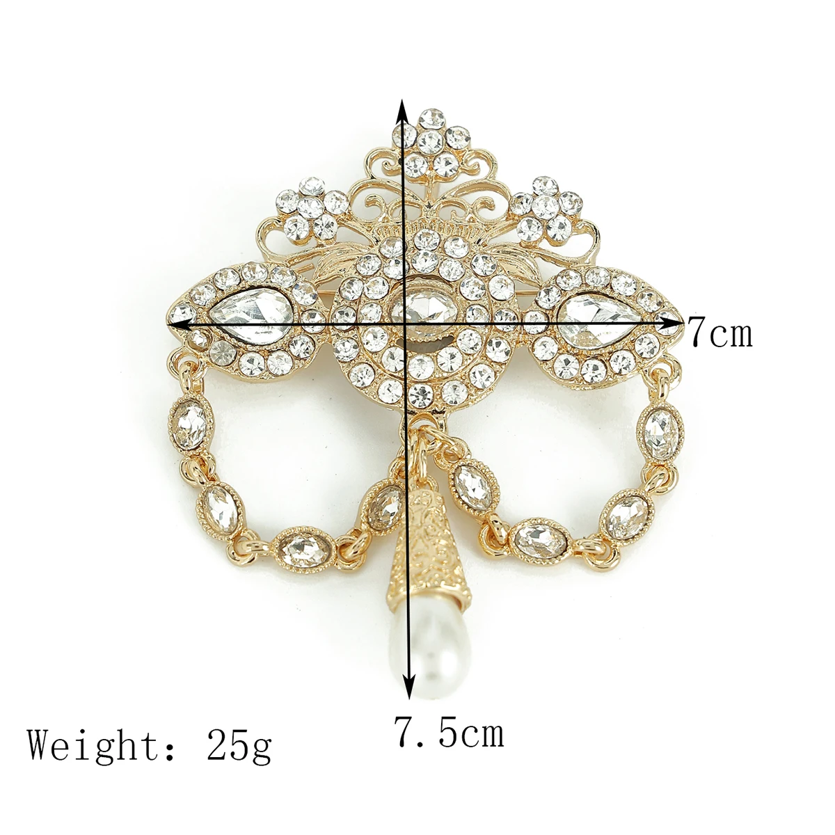 Broche Plaquée Or pour Patients, Bijoux à Motif Floral, Accessoires de Style Arabe pour Robe de Mariée