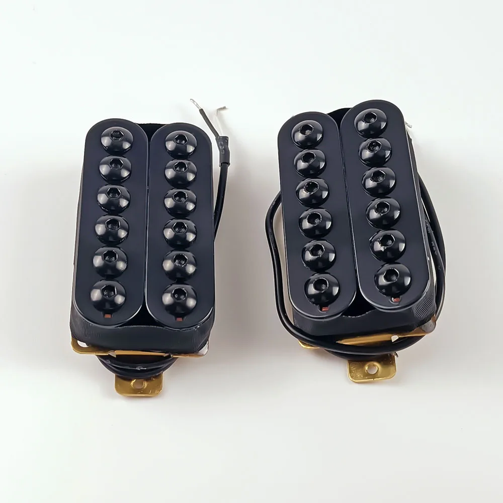 Adjustable Metal Double Coil Electric Guitar Pickups Humbucker Punk Black