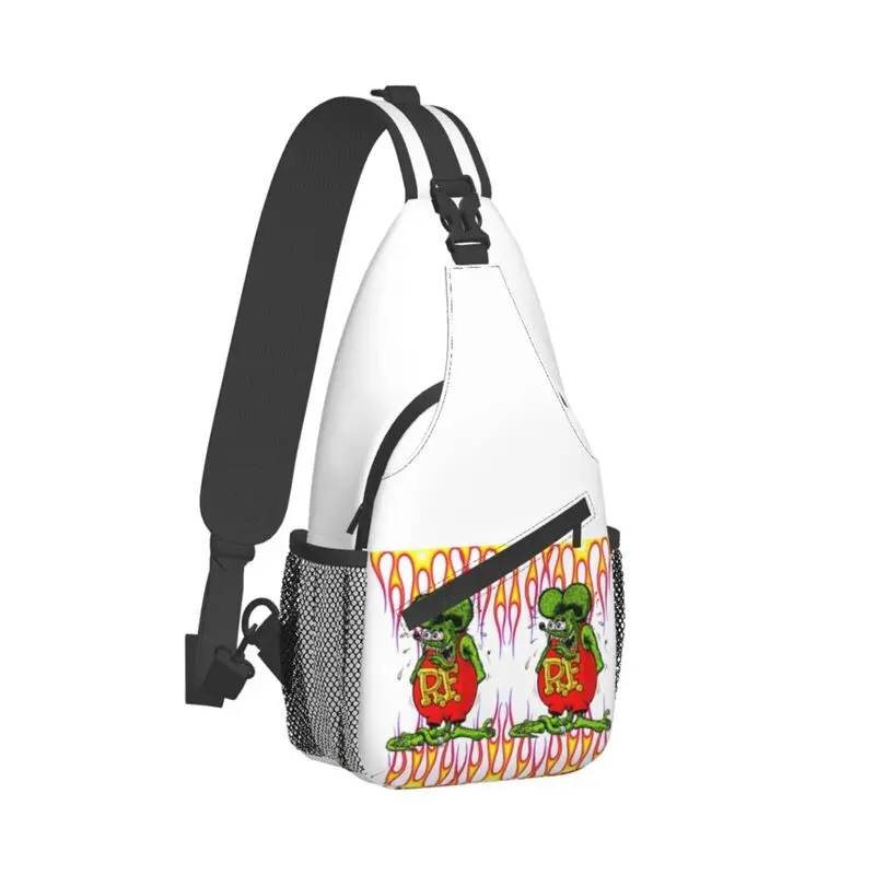 Anime Cartoon Rat Fink Sling Chest Bag zaino a tracolla personalizzato per uomo viaggio escursionismo Daypack