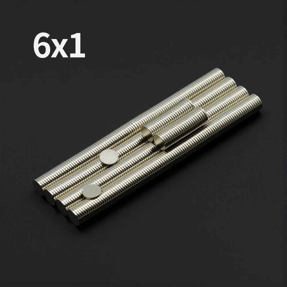 6x1mm Powerful Neodymium Magnet N35 NdfeB Permanent Magnetic imanes Round Super Strong Fridge Magnets DIY