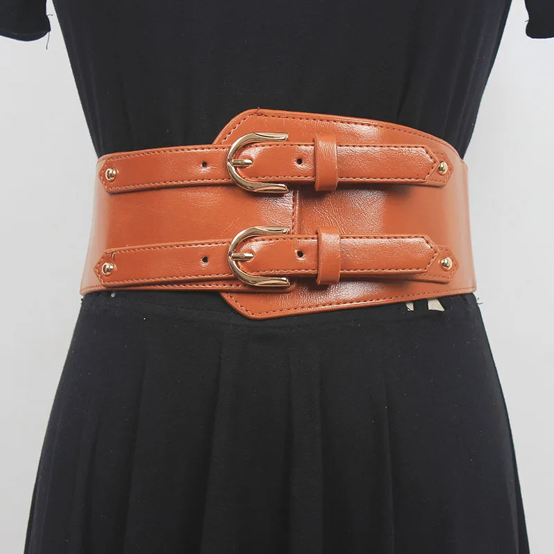 

Новый женский ремень из искусственной кожи, дизайнерский пояс для подиума, модный ретро пояс, простая декоративная куртка, пальто, платье, широкие ремни