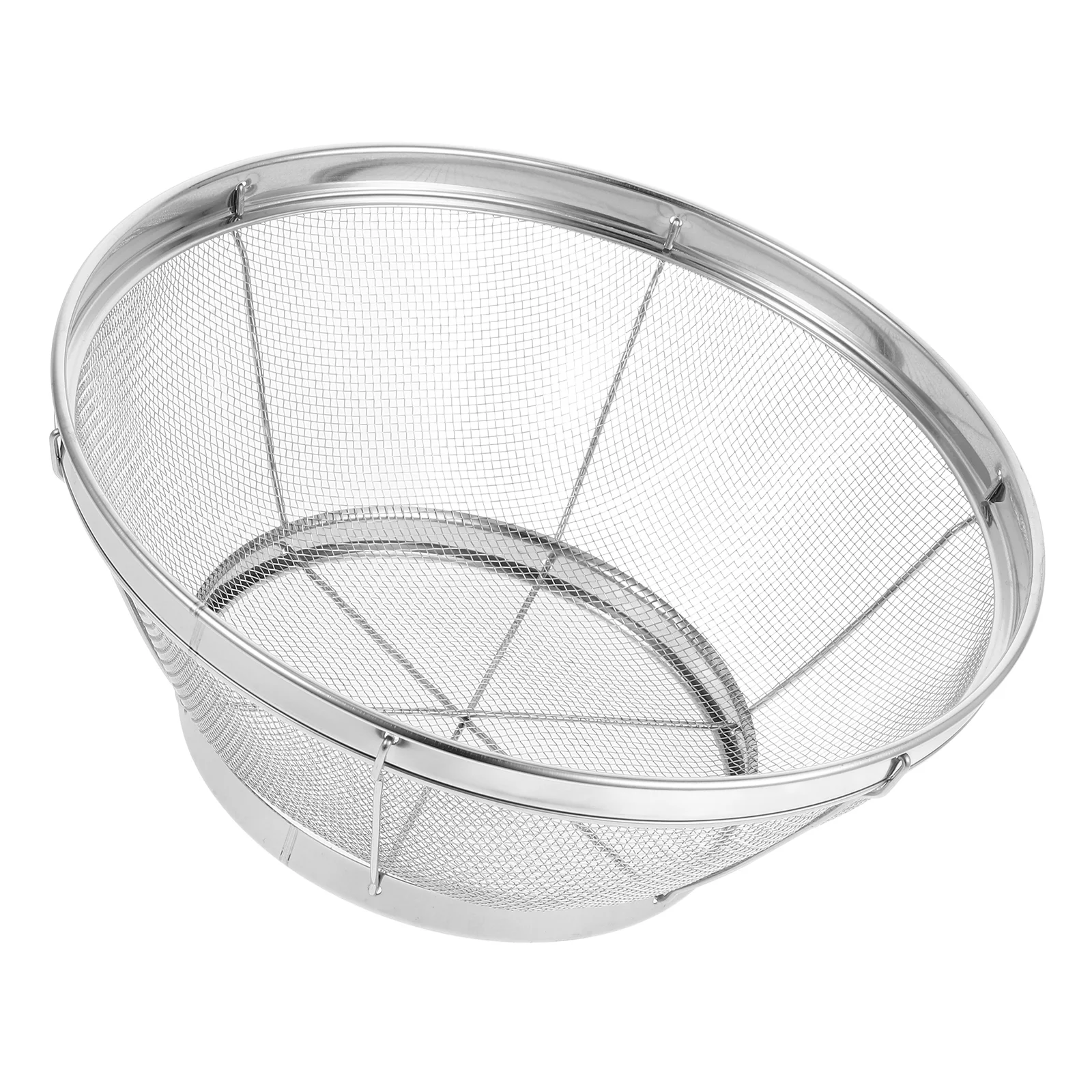 

Rice Rinse Metal Colander with Wood Handle Draining Bowl Small Basket Vegetable Household Strainers Washing Stainless Steel