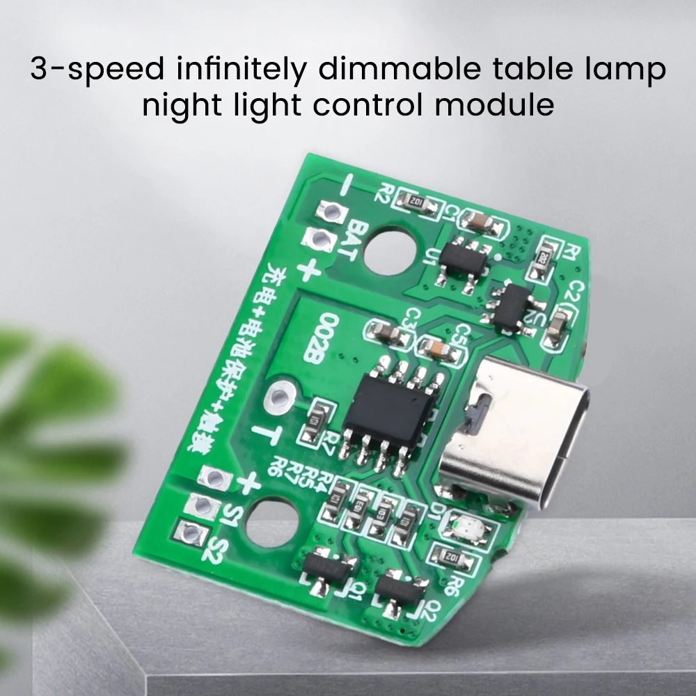 Type-C Desk Lamp Circuit Board 8W USB Charging 3-Speed Infinitely Dimmable Led Touch Night Light Control Module