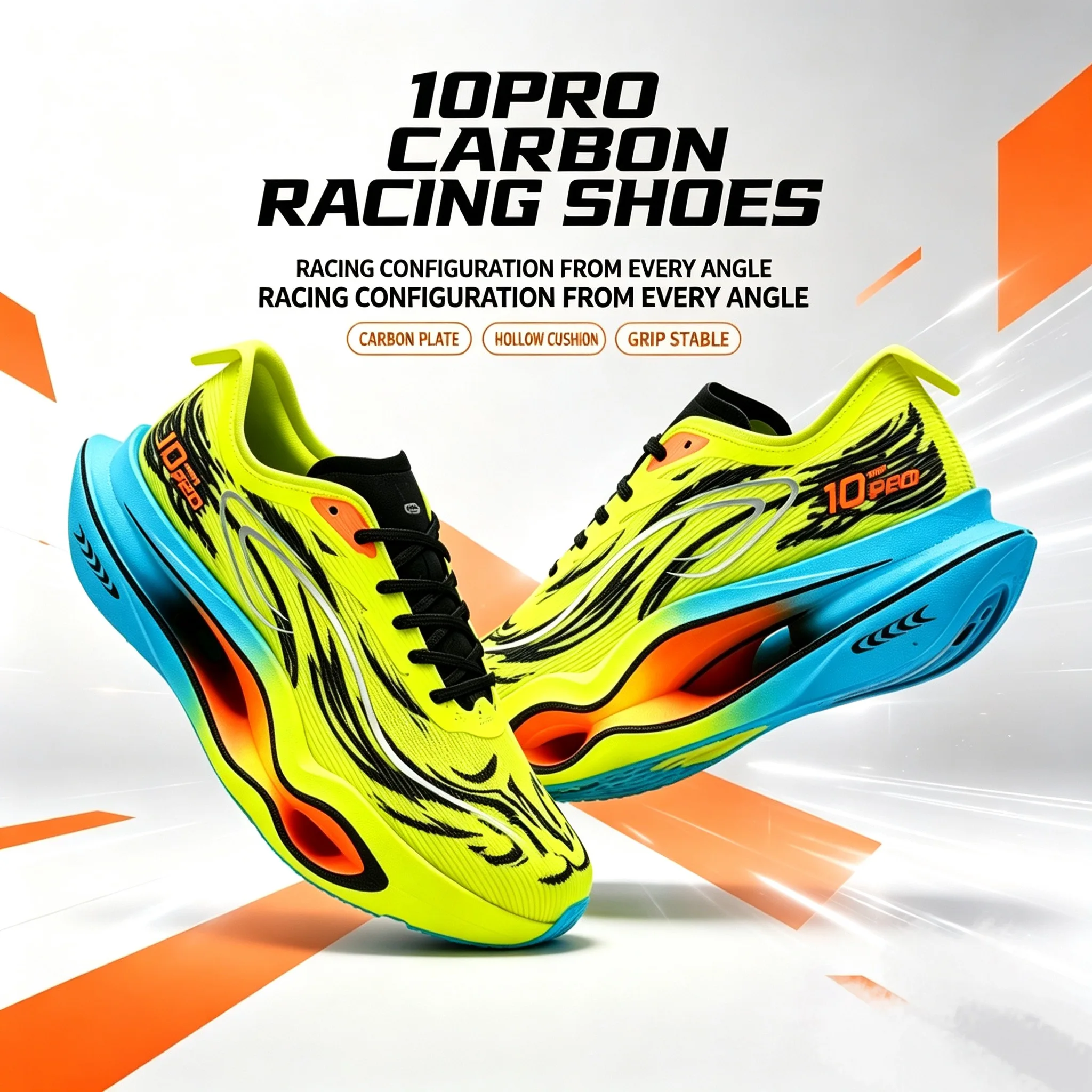Carbon Plate Sprint Running Sneakers, Lightweight Propulsion, Powerful Rebound & Stable Grip, Anti‑Slip Sport Shoes for Sprint,