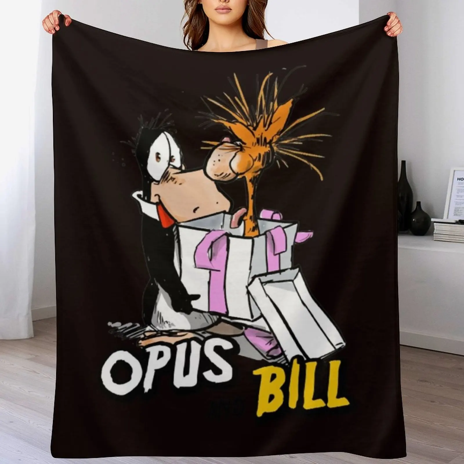 

Bill and Opus Throw Blanket Quilt Custom Luxury Thicken Furrys Blankets