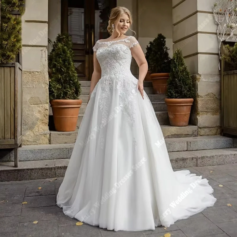 

2025 Off The Shoulder Women's Wedding Dresses Elegant Sleeveless Tulle A-Line Bridal Gowns Engagement Robes De Mariée Customized