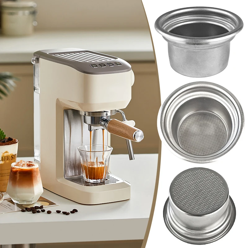

58mm Stainless Steel Reusable Coffee Filter Basket - 4-Cup Portafilter Powder Bowl for Espresso Machines, Durable & Easy-Clean