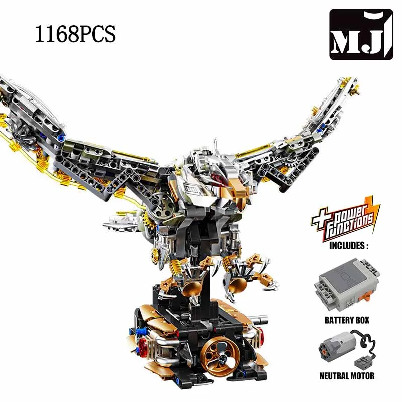 

Механический конструктор MJ BLOCK «Орел», набор строительных блоков, модель для сборки, декор для взрослых и подростков, подарки, 1168 деталей