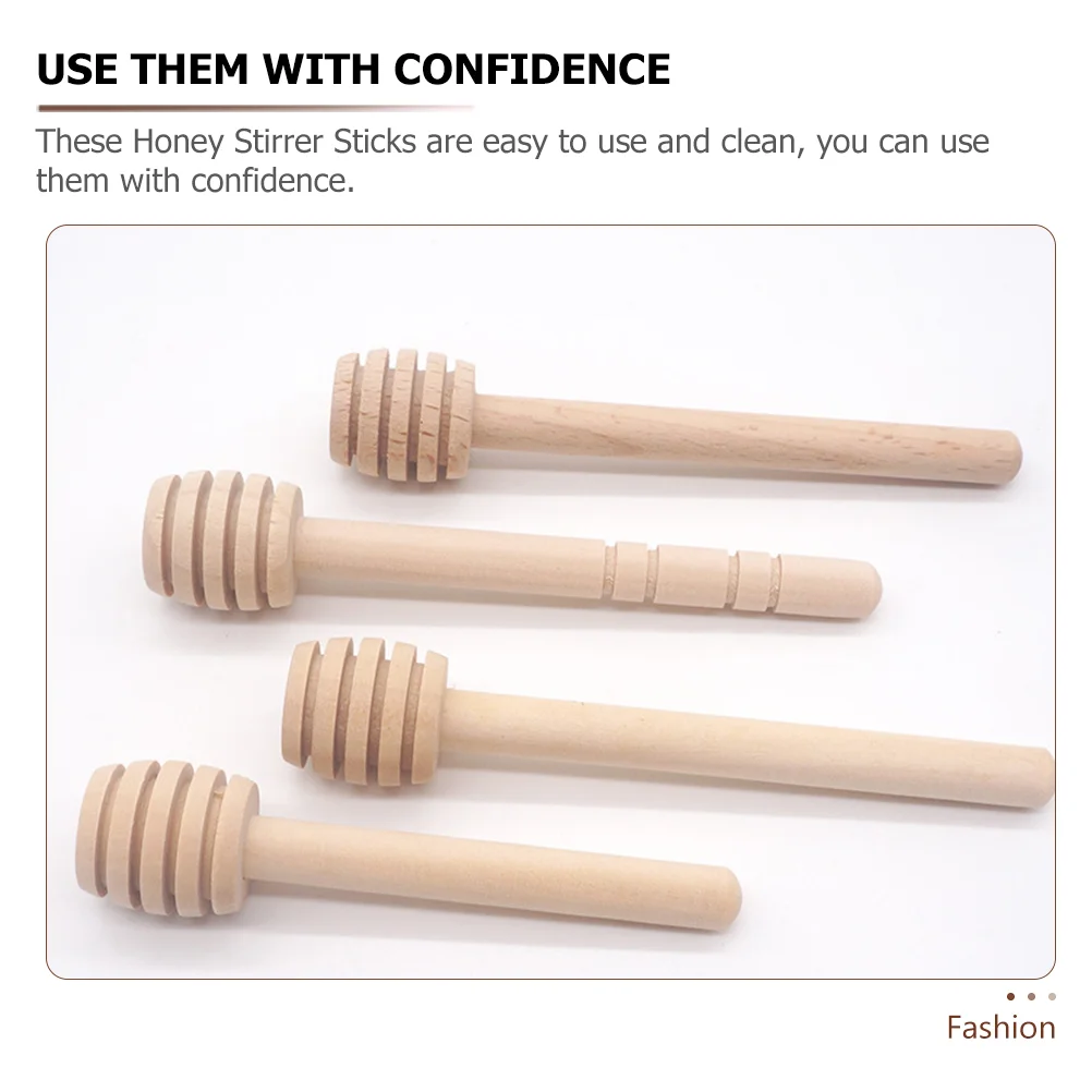 10 Pcs Wooden Honey Stick Stirrers Sticks Jam Stirring Rod Household Convenient Dipper Portable Long Handle
