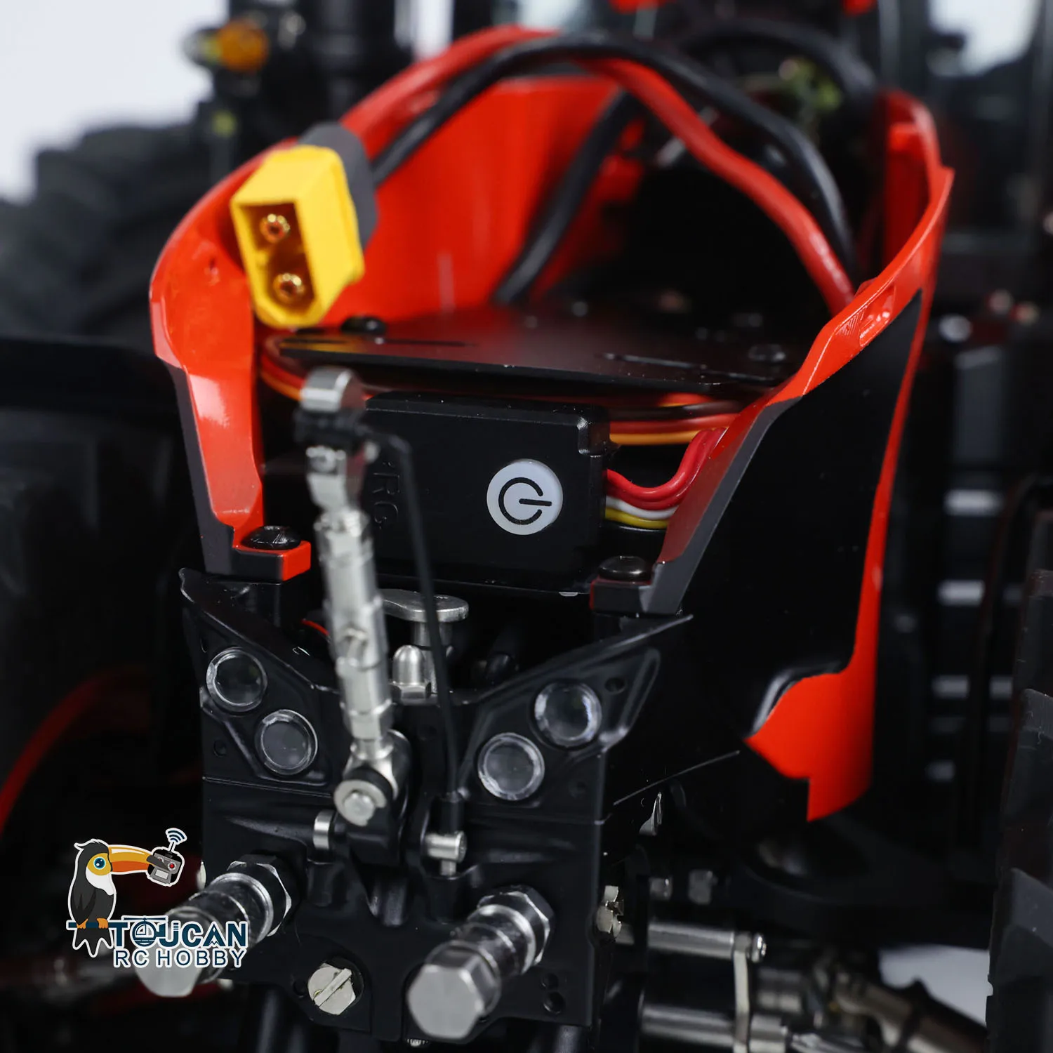 Lesu auue 1050 4x4 1/14 metal hidráulico rc trator carro luz simulação de fumar som caminhão agrícola controlado por rádio