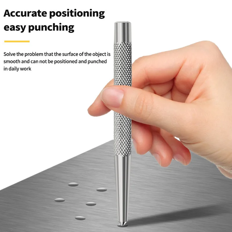 

Metal Drill Mark Center Punch High Hardness Center Punch Non-Slip Handle Tapered Punch Point Punch Locator Fitter'S Chisel Punch