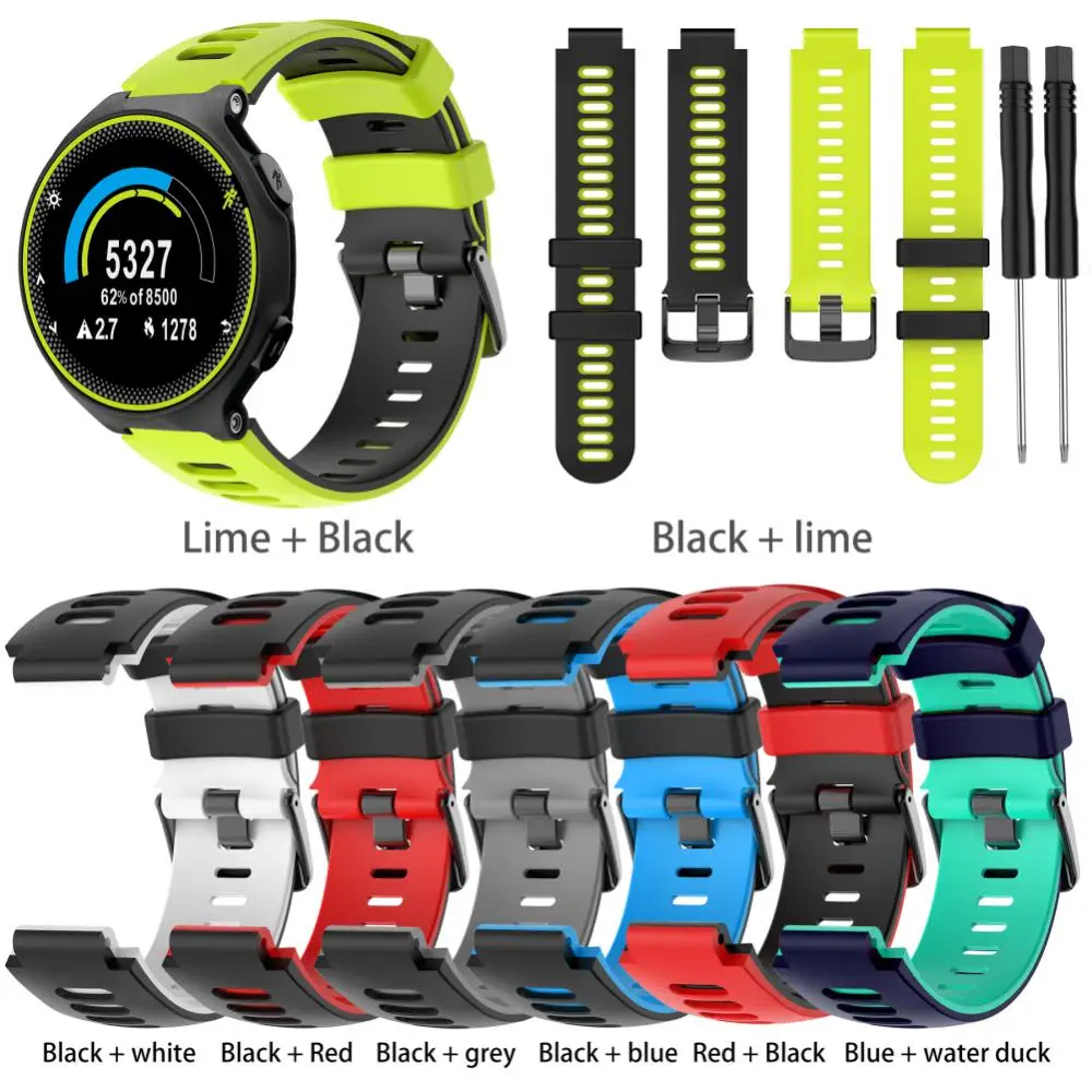 Watch Strap 22mm Two-color Smart Accessories For Garmin Forerunner 735 Xt Watchband Soft Silicone Strap