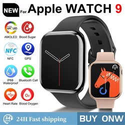 2024 Nowa seria IW9 dla Apple Watch 9 GPS Śledzenie Inteligentny zegarek Mężczyźni NFC Bluetooth Połączenie IP68 Wodoodporny Smartwatch dla Androida IOS