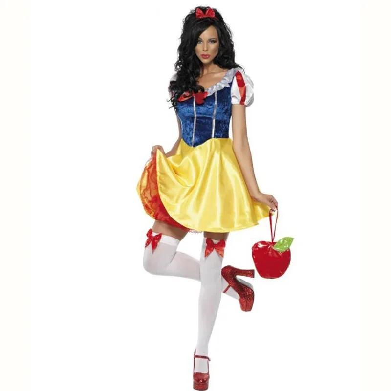 

TPRPCO Adult Snow White Costume Women Cosplay Carnival Halloween Dress Girls Fairy Tale Female Fancy Dress Plus Size Party NL128