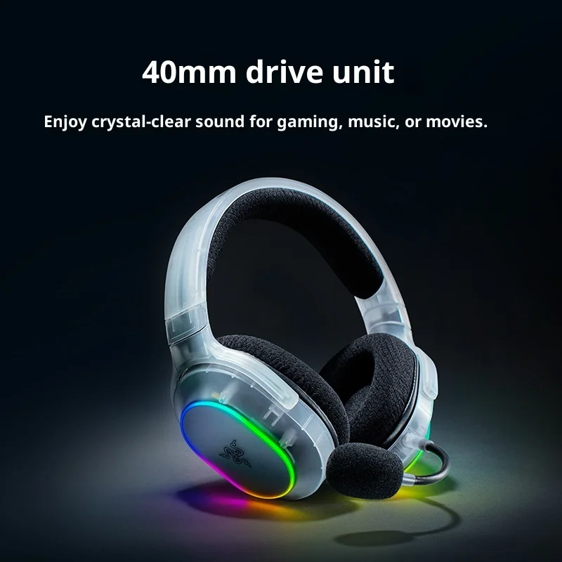 Razer BARACUDA X CHROMA PHANTOM WHITE EDITION Auriculares inalámbricos 40 mm Bluetooth5.3 Auriculares con cancelación de ruido para juegos Música