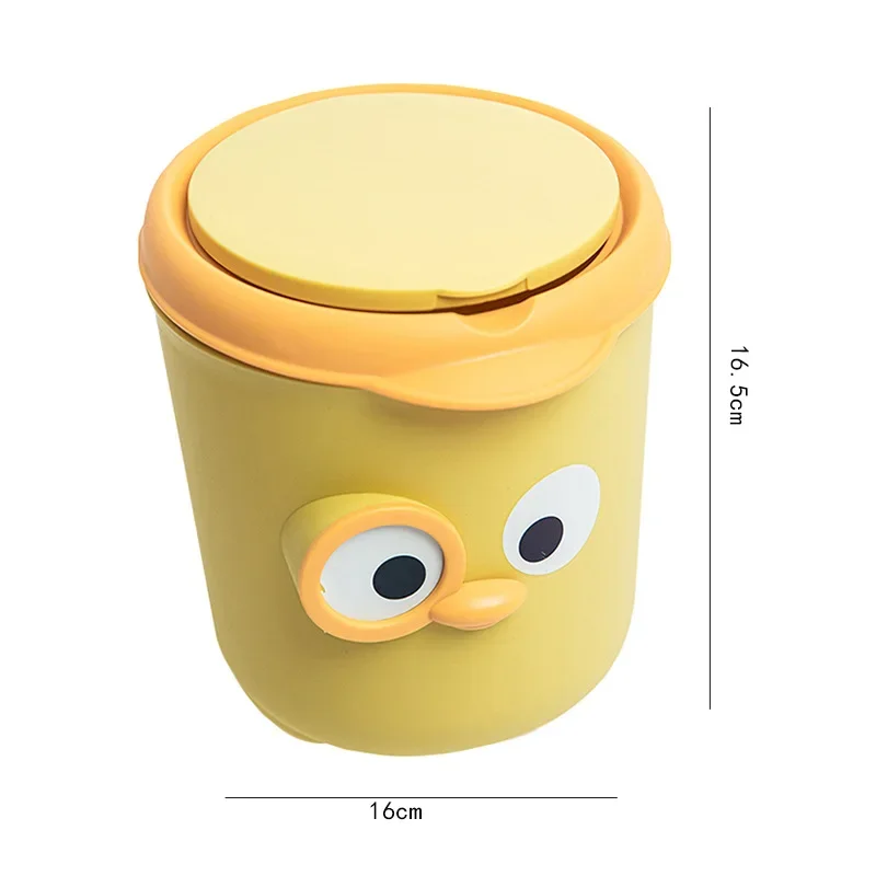 Desktop Trash Can Cute Dustbin Mini INS Simple Belt Lid Small Storage Bucket Kitchen Basket Garbage Bin for Office Home Rubbish