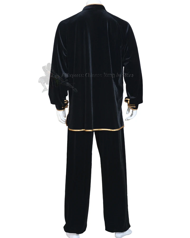 الشتاء المخملية تاي تشي دعوى فنون الدفاع عن النفس الجناح تشون الكونغ فو موحدة الووشو سترة تدريب السراويل الدافئة
