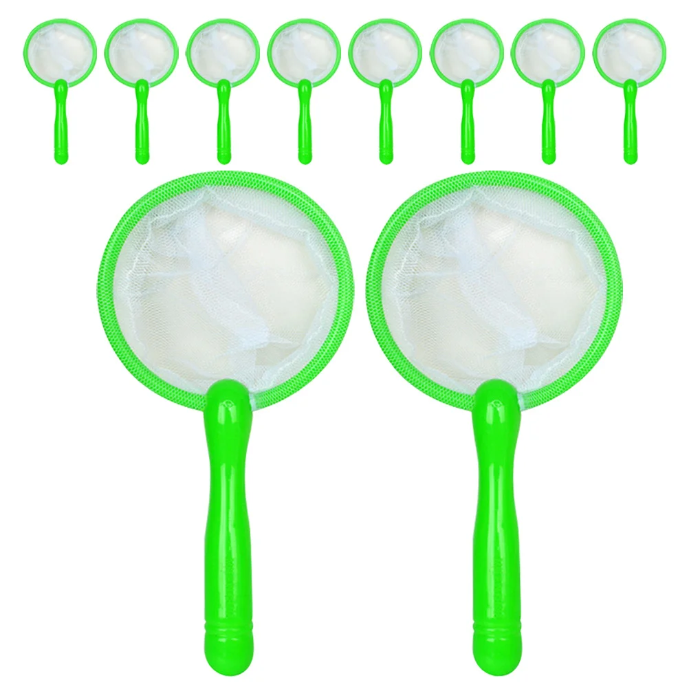 12 pezzi rete da pesca per bambini manico scoop plastica leggera vasca da bagno piscina giochi d'acqua reti da pesca per bambini