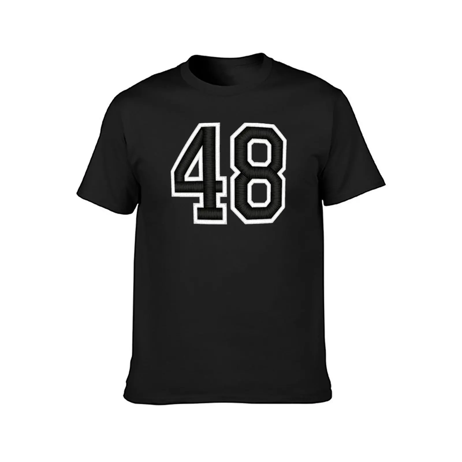 48 Black Jersey Sports Number forty-eight Football 48 T-Shirt Blouse for a boy vintage clothes t shirts for men graphic