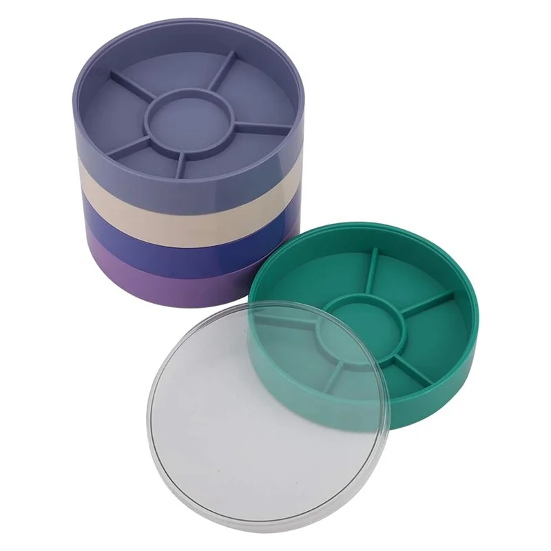 ABSQ-Penyimpanan Baki untuk Bagian Jam Tangan, Kotak Alat Perbaikan Jam Tangan Bulat 5 Lapis- Ideal untuk Mengatur Komponen & Aksesori Pengganti