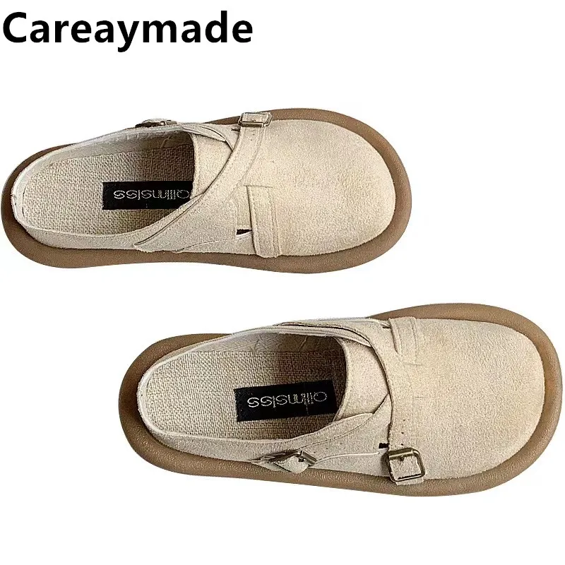 Careaymade-Summer women\'s slippers,Wide toe retro lazy flats,female soft sole half slippers,women comfortable outer Casual Shoes