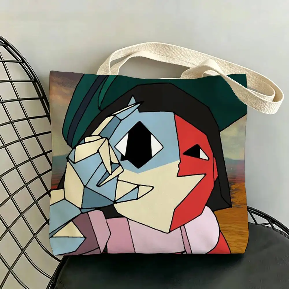 Ena Graphic Joel G Ena Storage Bags Double-Sided Print Large Tote Bag Durable Beach Picnic Foldable Gift Eco