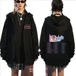 Sänger p! Nk rosa Sommer Karneval 2024 Festival Weltreise Reiß verschluss Hoodie Männer Frauen Mode übergroße Reiß verschluss Jacke Sweatshirt