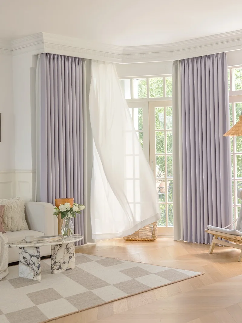 

Cheese Cashmere Chenier Curtains Blackout Bedroom Premium Thickened Modern Haute Light Luxury Cream Cloth