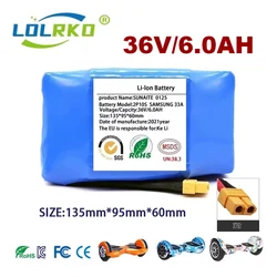 Original Package 36V 6000mAh 6.0Ah Self Balancing HoverBoard Unicycle Lithium Ion Rechargeable Battery for Electric Scooter