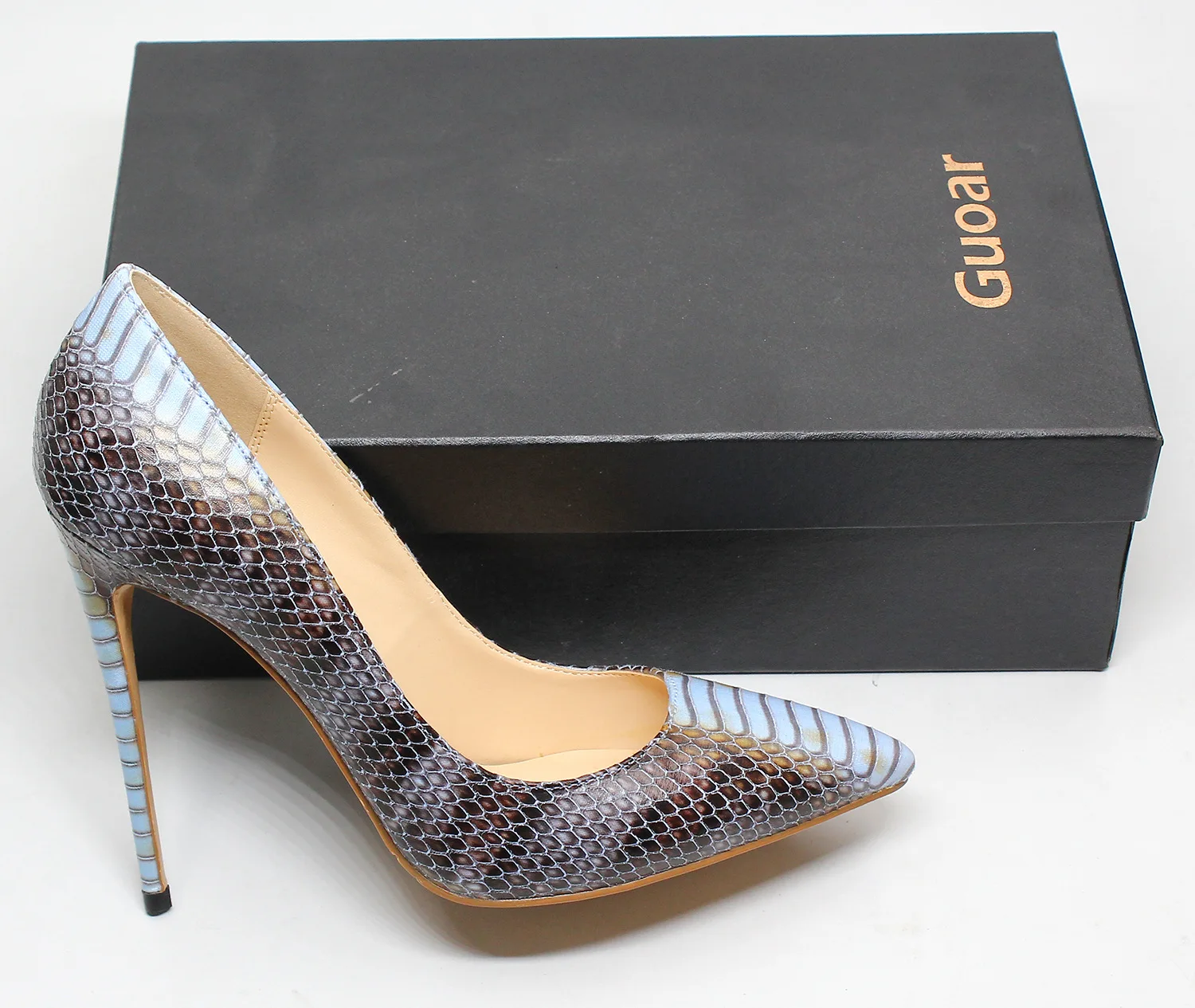 

Белые женские сексуальные узор с эффектом крокодила, тонкие женские туфли на высоком каблуке 12 см с острым носком на заказ, шикарные туфли для вечеринок, размер 46