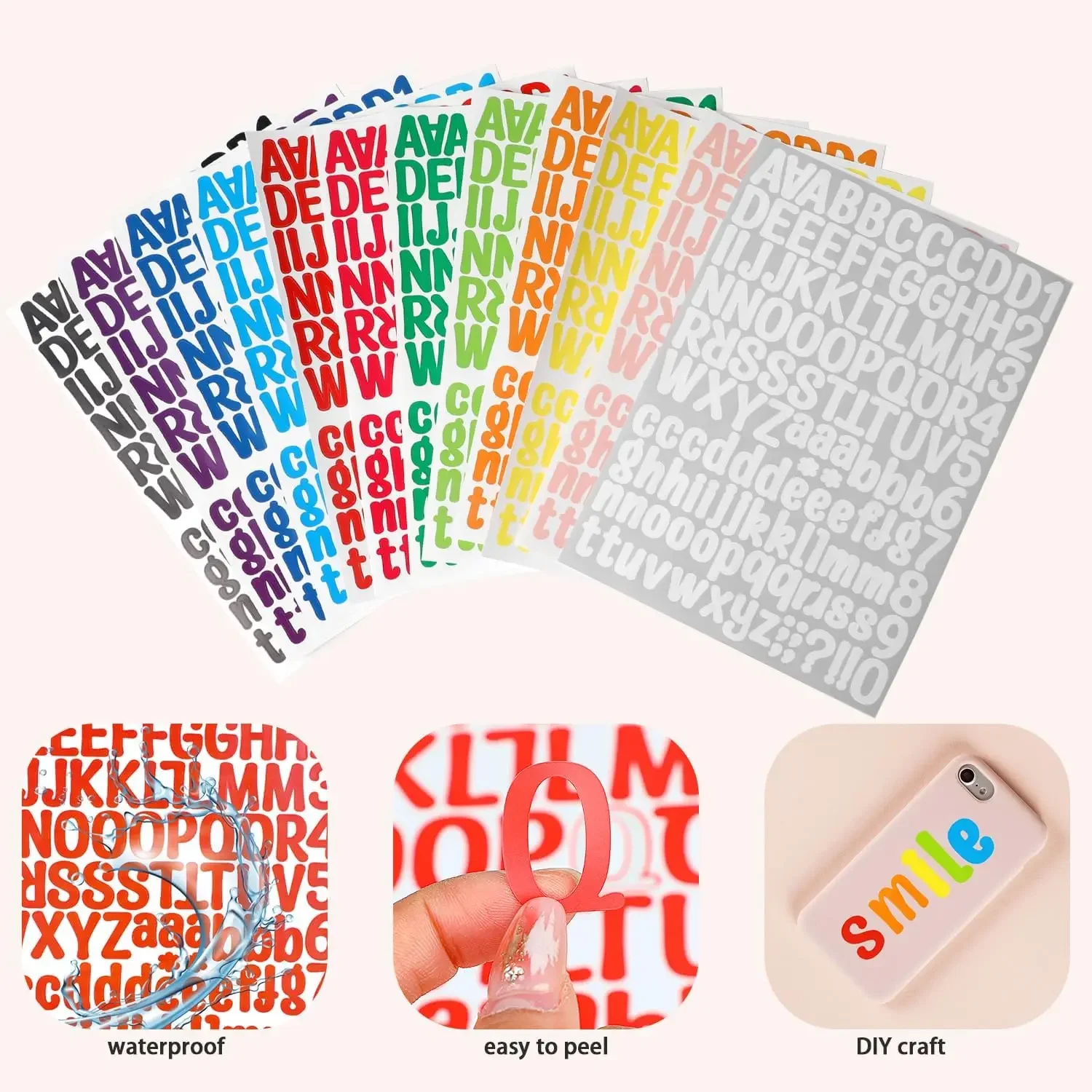 1512 Letter Stickers 12 Sheets Alphabet Number Stickers 1 Inch Self-Adhesive Stickers Decals for Cup Mailbox Scrapbooking Decor