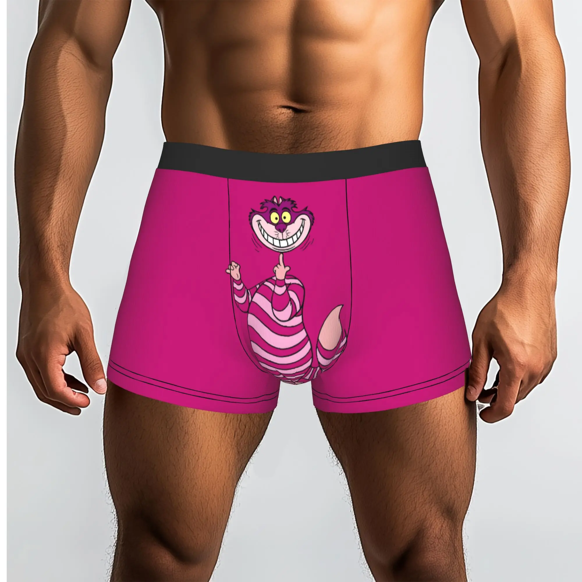 Custom C-Cheshire Anime Cat Underwear Men Print  Boxer Briefs Shorts Panties Breathable Underpants