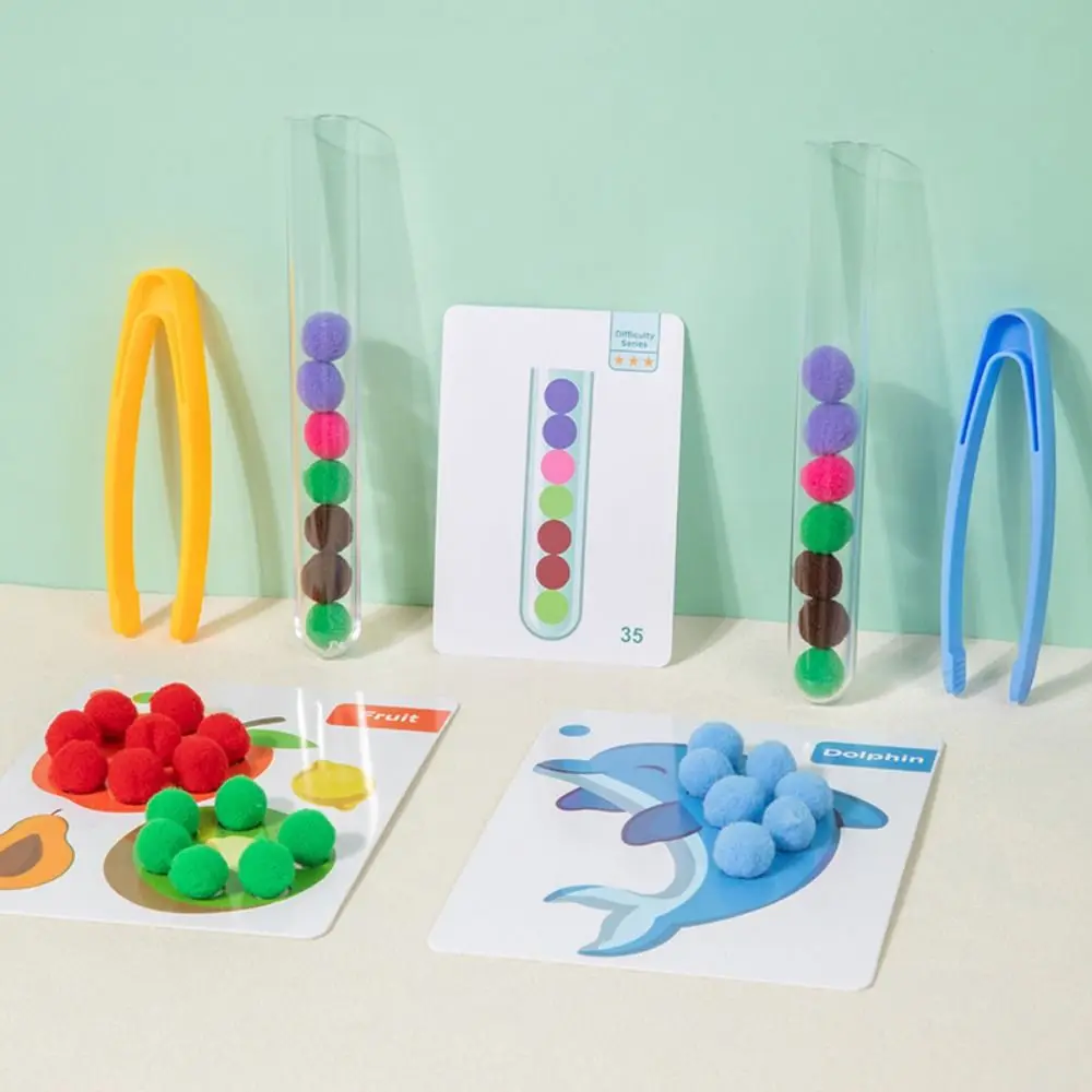 Paper Clamp Ball Montessori Toys Color Sorting Pattern Children Classification Toys Color Recognition Portable