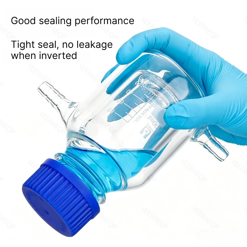 Double‑wall Jacketed Glass Reagent Bottle, GL25/32/45/80, High Borosilicate , Acid‑alkali Resistant Screw‑neck Reagent Bottle