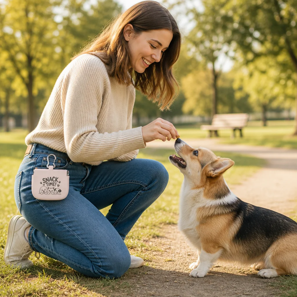 Waterproof Silicone Dog Treat Pouch, Portable Pet Walking Training Food Reward Bag Pet Supplies